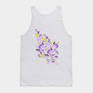 Purple & Green Exotic Monstera Plants Pattern Tank Top